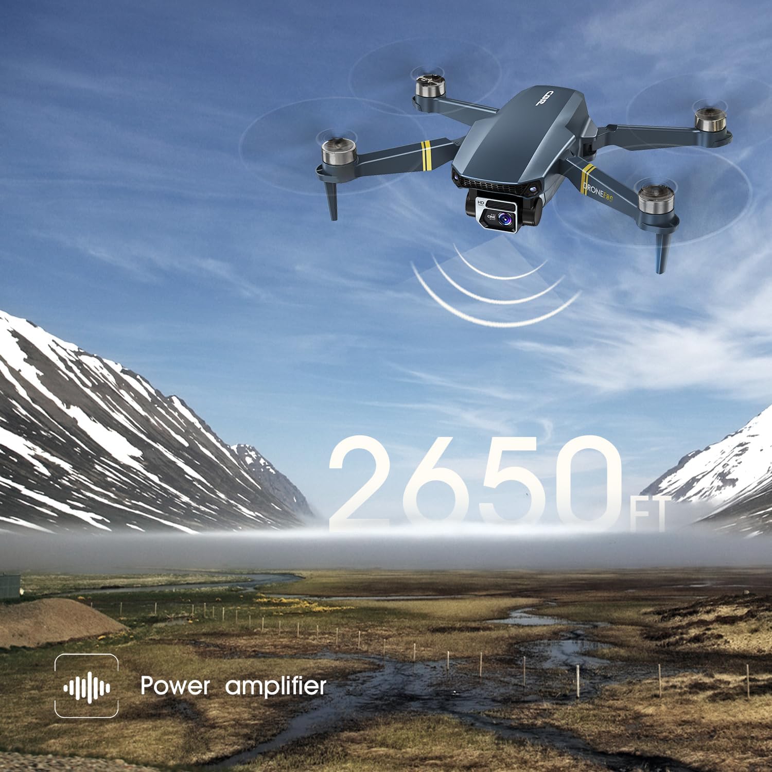 2650 ft Long Range Super Endurance Foldable Drone with Camera for Beginners–60+ min Flight Time, WiFi FPV Quadcopter with 4K HD Camera, Brushless Motor, Auto Hover, Follow Me (3 Batteries)