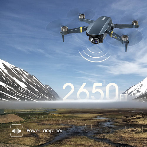 2650 ft Long Range Super Endurance Foldable Drone with Camera for Beginners–60+ min Flight Time, WiFi FPV Quadcopter with 4K HD Camera, Brushless Motor, Auto Hover, Follow Me (3 Batteries)